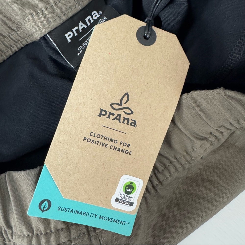 Prana Skirt Skort Double Peak Mud Solid Brown Dark Pull On Lined Workout Stretch - Picture 5 of 7